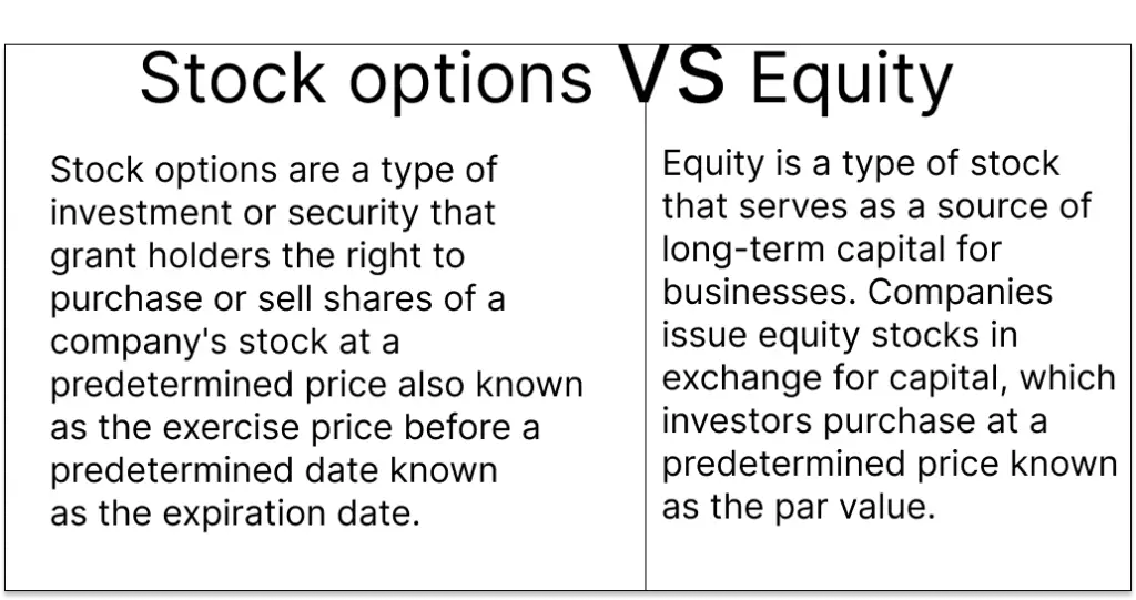 Stock Options Vs Equity Differences And Similarities Financial Falconet