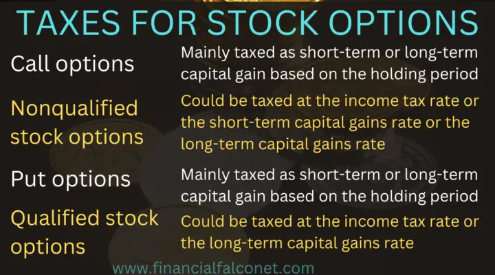 Taxes for stock options
