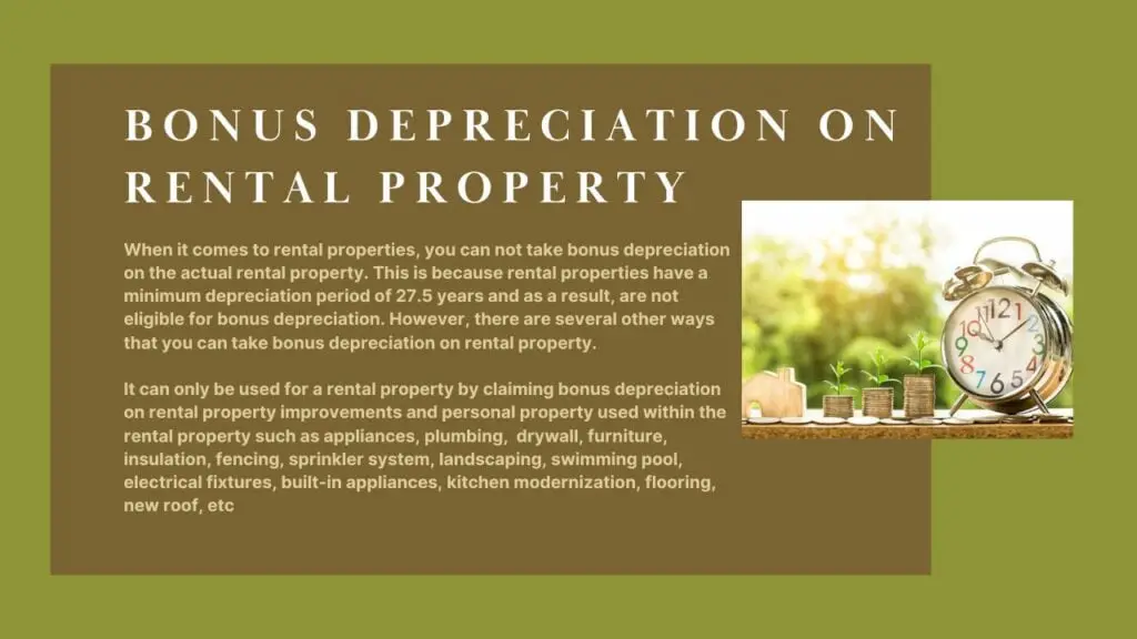 Rental Property Bonus Depreciation Financial